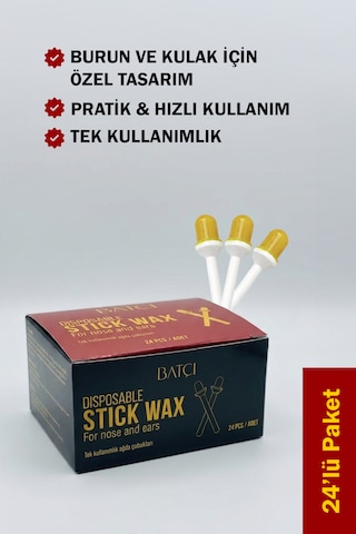 Tek Kullanımlık Kulak Ve Burun Ağdası Çubuğu 24 Adet