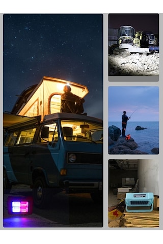 Cbtx Açık Güneş Kamp Işığı Taşınabilir Acil Çalışma Tamir Lambası El Feneri Mavi