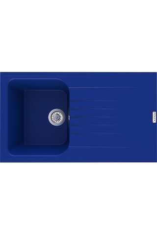 Polex Cristalüx Granit Evye P-02 Mavi Tezgah Altı Ve Tezgah Üstü Mutfak Evyesi 85x49.5 CM