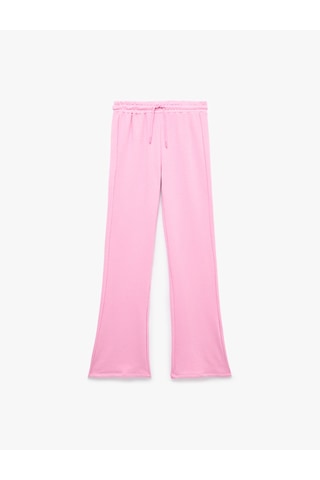 Koton Rahat Kalıp Beli Bağcıklı Triko Uzun Paça Pijama Altı Pembe 7wlk40292mk Gül