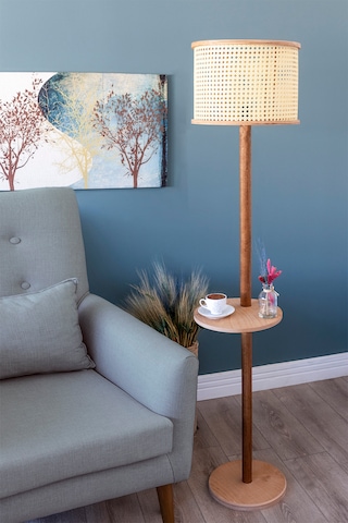 İstanbul Serisi Cihangir Hazeranlı Ahşap Lambader Sarı