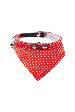 Beeztees Kedi Boyun Tasması, Bandanalı, Zilli, Kırmızı, 24-29cm