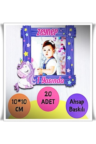 Bebek Çocuk Doğum Günü Resimli Ahşap Magnet 20 Adet A5