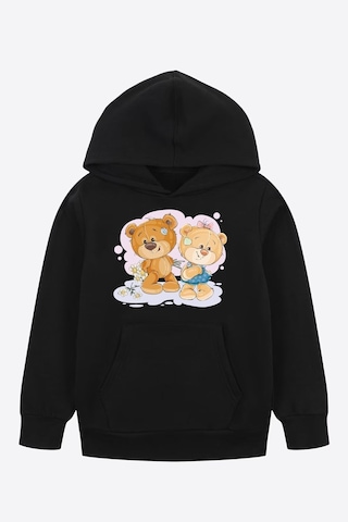 Fyk Kids Unisex Kapüşonlu Kanguru Cepli Sweatshirt Siyah