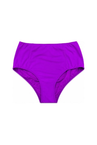 Büyük Beden Toparlayıcı Yüksek Bel Kadın Bikini Alt Mor