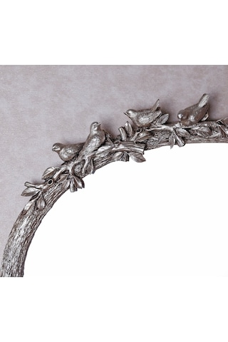 Kuş Figürlü Ayna Gümüş