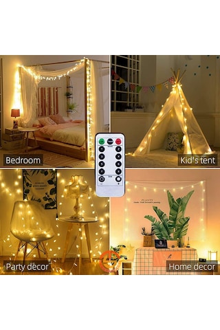 Technosmart 100 Yıldız Ledli 10mt. Kumandalı Usbli 8 Modlu Dekoratif Şerit Led Işık Yılbaşı Süsleme