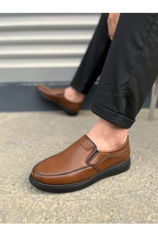 Dmr Elegance Jy0410 Classique Bağcıksız Cilt Erkek Günlük Klasik Ayakkabı Cst - Kahverengi