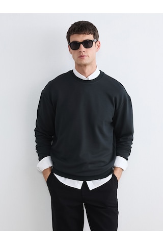 Lcw Vision Antrasit Bisiklet Yaka Erkek Sweatshirt