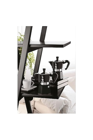 Moka Renk: Ocak Plakası İçin İkonik Espresso Makinesi, Gerçek İtalyan Kahvesi, Moka Demliği, 1 Fincan 60 Ml , Alüminyum, Siyah