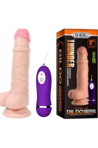 Truva Shop Shequ Thunder 19 Cm Gerçekçi Titreşimli Dildo Vibratör Penis