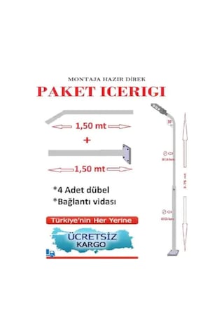 Aydınlatma Direği Led Projektör Için Solar Sokak Aydınlatma