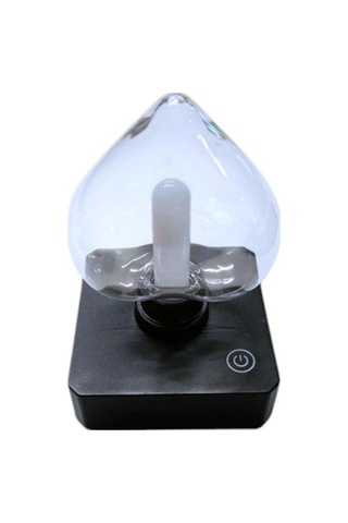 Ayt Ledx Yqx-anl95-b03 Amber Renkli Alev Efektli Dokunmatik Masa Gece Lambası 800mah Şarjlı Şeffaf Kalpli Siyah