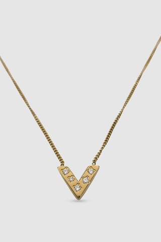 Figürlü Zirkon Taşlı Gold Bijuteri Kolye