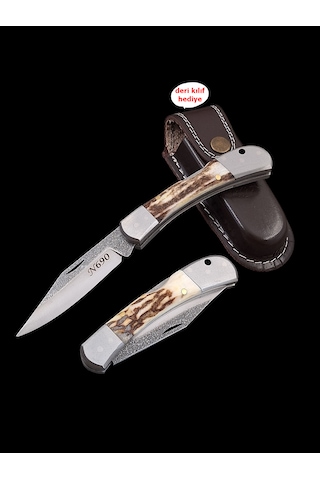 N690 Böhler Çelik Balçıklı Doğal Geyik Boynuzu Çakı-kolleksiyon Ve Outdoor Kullanım İçin Beyaz