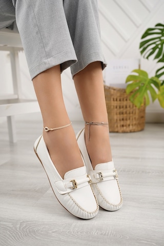Khayt Daisy Casual Günlük Kadın Babet Ayakkabı Beyaz