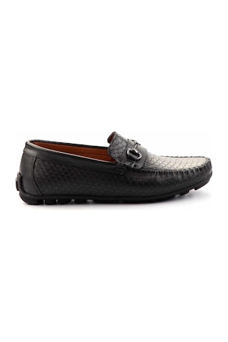 Bambi Siyah Leather Erkek Loafer Ayakkabı E01378000407 Siyah