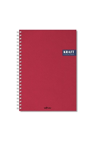 Ofis Defter Spiralli Çizgili Kırmızı Çok Renkli