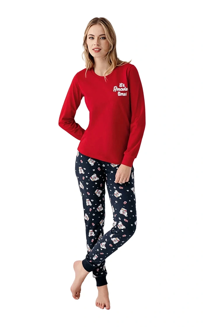 Rolypoly Rp3678-s Anne Kız Kışlık İkili Pijama Takım Anne Kırmızı