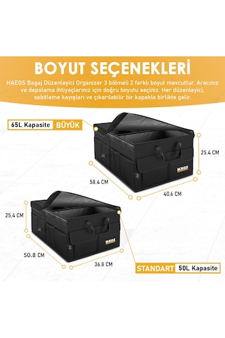 Haegs Araba Bagaj Çantası 50 L Siyah