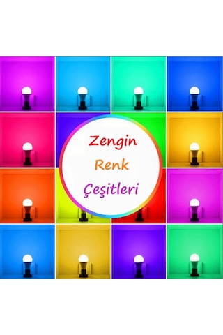 Renk Değiştiren Uzaktan Kumandalı Gece Lambası 16 Renk Devamlı B