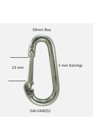 Periboia Baş Zincir Karabina Yaylı 6 Mm Galvanizli 2 Adet Çok Renkli