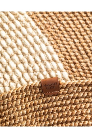 Madame Coco Alsace Yuvarlak Kilim 120 CM Naturel - Krem