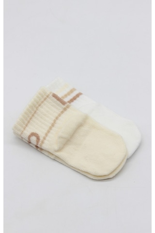 Akıllı Bayi Penye Kaymaz Soket Çorap 2li 10144 Bej Ekru renkli