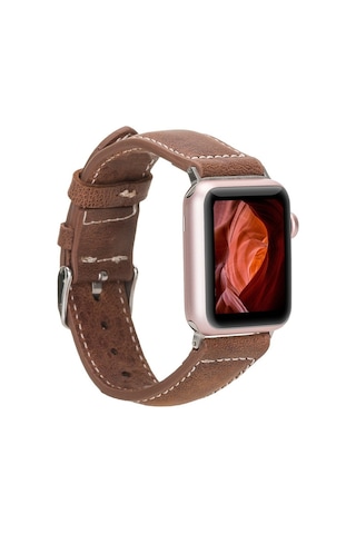 Apple Watch Uyumlu Deri Kordon 42-44-45mm Nm1-as2 Taba