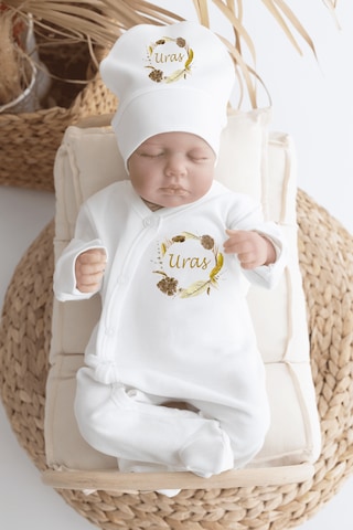 Bebewini Pamuk Baskılı 11'li İsimli Hastane Çıkışı M22 Ekru