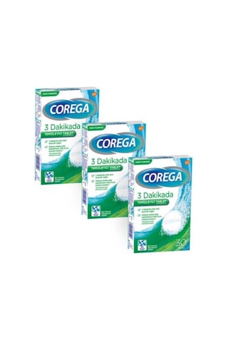 Corega Diş Protezi Temizleyici 30 Tablet | 3 Adet