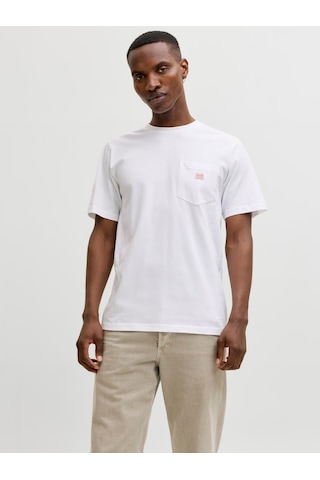 Jack & Jones Caleb Erkek Beyaz Tişört 12293019-bw