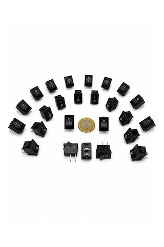 Kare Işıksız On/off Anahtar Switch 2 Pin 15x21 Mm Siyah Anahtar 25 Adet 6A-250V Kare Işıksız On/off Anahtar Switch 2 Pin 15x21 Mm Siyah Anahtar 25 Adet 6A-250V