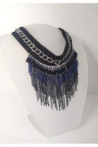 Kadın Kolye Gerdanlık Choker Bohem Kolyeler El Yapımı Uzun Püskül Boncuklar 13901 Çok Renkli