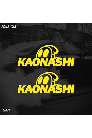 Kaonashı Japon Otomobil Sticker Jdm Sticker Motosiklet Araba Laptop Sticker Yapışkanlı Folyo Sarı