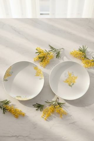 Rakle Mimosa Seramik 4'lü Pasta Tabağı Seti 19 Cm Çok Renkli