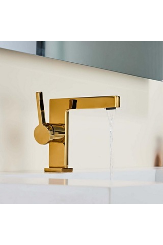 Sera Kısa Lavabo Bataryası Parlak Altın