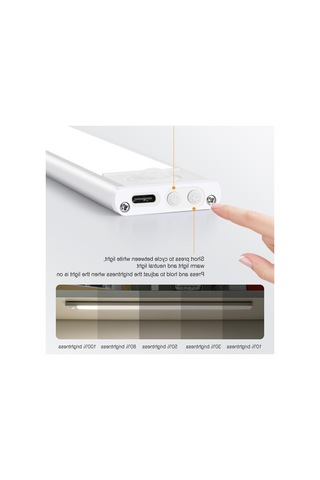 Akıllı Hareket Sensörlü 40 Led Mutfak Işığı, 40 Cm 10 Parça Siyah