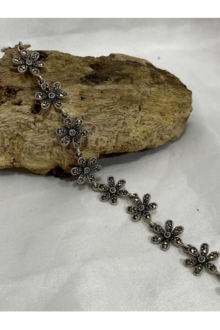 Gümüş Markazit Taşlı Kadın Bileklik Silver