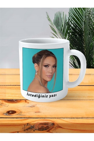 Jennifer Lopez Baskılı Kupa Bardak Kişiye Özel Desen 4 Çok Renkli