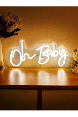 Twins Led Oh Baby Yazılı Neon Pleksi Tabela Beyaz Model:model:16283366 Beyaz