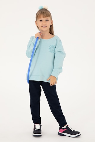 U.S. Polo Assn. Kız Çocuk Su Yeşili Bisiklet Yaka Basic Sweatshirt 50296391-VR083