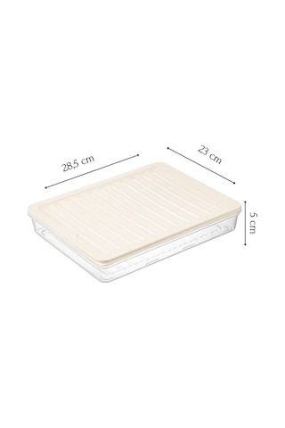 Bigmate 2'li Şeffaf Saklama Kabı 2x2,5 Lt Bgmt2225 Mikrodalga Buzdolabı Ve Dondurucu Uyumlu Düzenleyici Krem