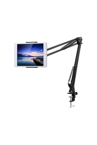 Telefon Tablet Masa Tutucu 6" 11" Esnek Uzun Kollu 360 Derece Her Şey Burada Siyah