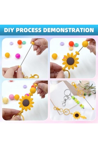 Gatherco 20 Adet Boncuklu Anahtarlık Çubuğu, Kendin Yap Çok Renkli Boş Boncuklu Anahtarlıklar - Boncuklu Anahtarlık Yapım Kiti İçin Anahtarlık Çubukları