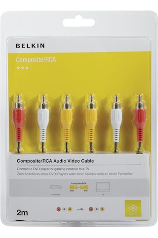 Belkin F3Y083Bf2M 3Rca 3Rca Kablo 2Metre