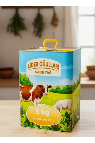 Lider Oğulları Sade İnek Yağı 5 KG