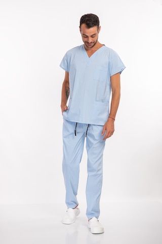 Nur Medikal Giyim Unisex Soft Likra Bebe Mavi Hemşire Ve Doktor Üniforması Cerrahi Takım Scrubs Bebe Mavi