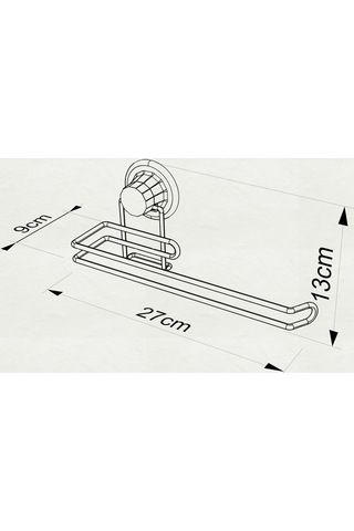 Vakumlu Banyo Mutfak Kağıt Havlu Askısı Krom Gümüş