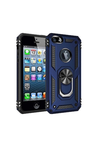 Apple Uyumlu iPhone 5 Kılıf Zore Vega Kapak Mavi